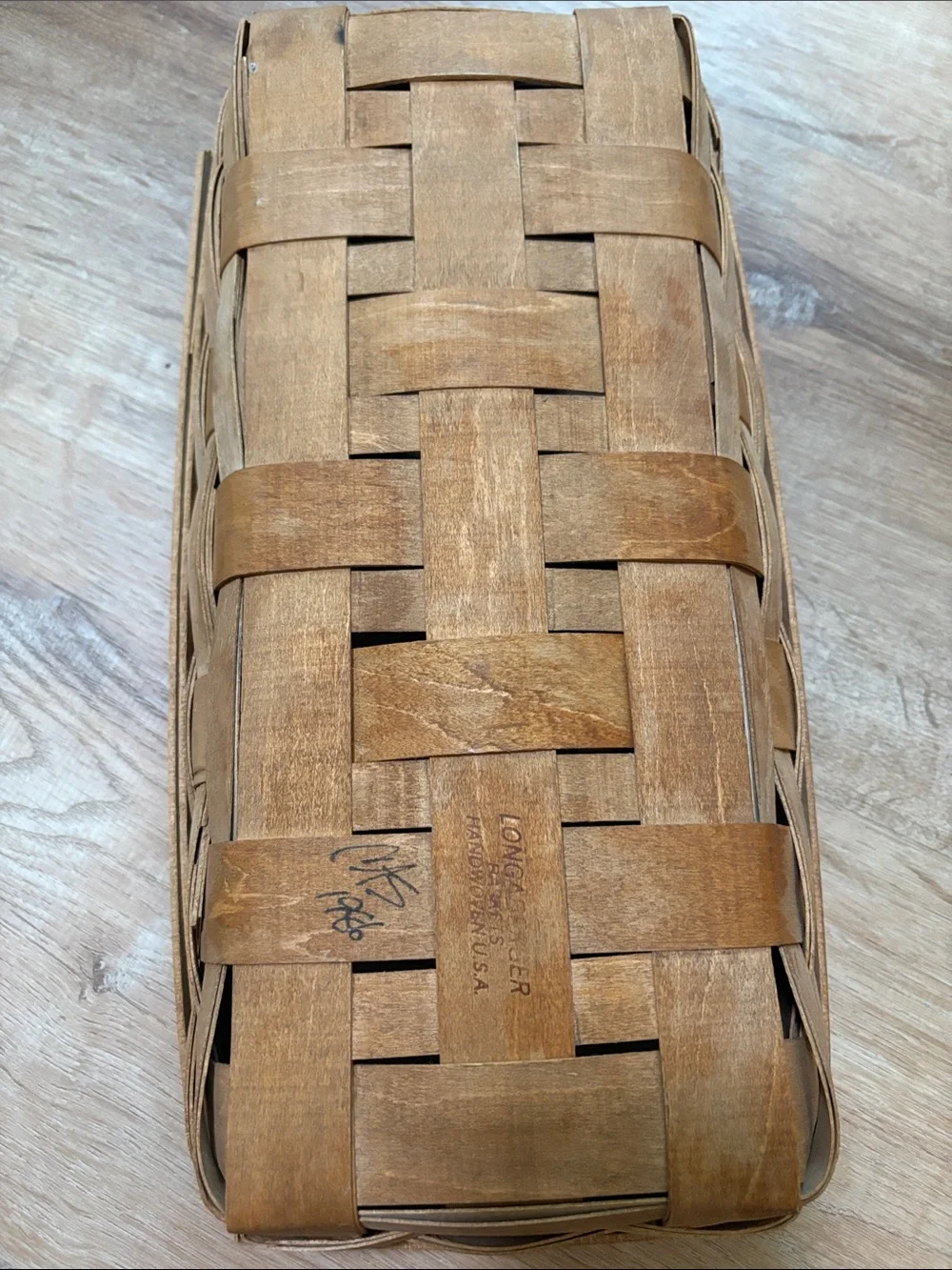 Longaberger Vintage Bread Basket 1986 Wood Brown